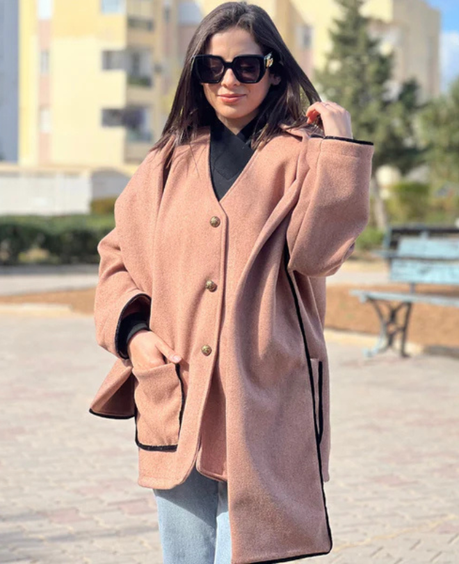 Manteau Coupe Ample avec Cache-col